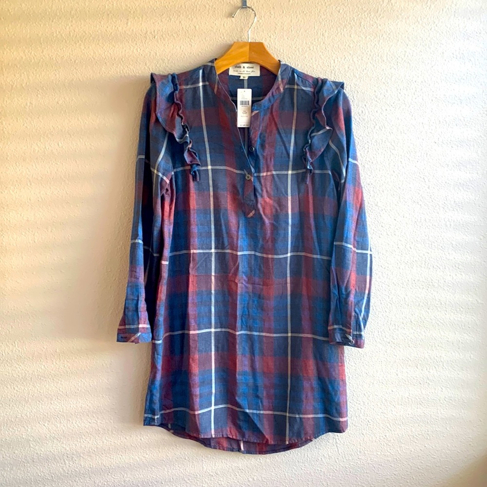 🌺 Cloth & Stone plaid shirt dress